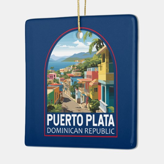 Puerto Plata Dominicaanse Republiek Reiskunst Vint Keramisch Ornament (Links)