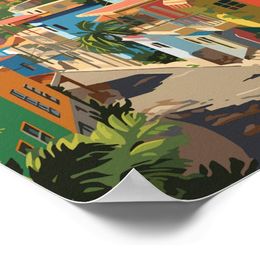 Puerto Plata Dominicaanse Republiek Reiskunst Vint Poster (Hoek)