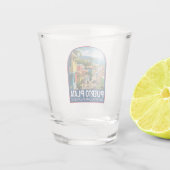 Puerto Plata Dominicaanse Republiek Reiskunst Vint Shot Glas (Achterkant)