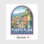 Puerto Plata Dominicaanse Republiek Reiskunst Vint Sticker (Vel)