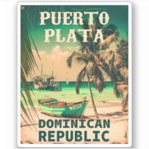 Puerto Plata Dominicaanse Republiek  Retro 80 Sticker