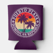 Puerto Plata Dominicaanse Republiek Retro Palm Tre Blikjeskoeler (Achterkant)