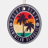 Puerto Plata Dominicaanse Republiek Retro Palm Tre Keramisch Ornament (Links)