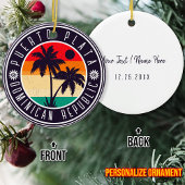 Puerto Plata Dominicaanse Republiek Retro Palm Tre Keramisch Ornament