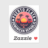 Puerto Plata Dominicaanse Republiek Retro Sunset 6 Sticker (Vel)