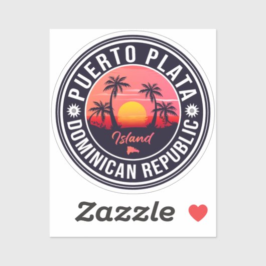 Puerto Plata Dominicaanse Republiek Retro Sunset 6 Sticker (Vel)