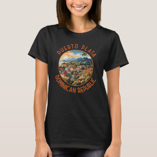 Puerto Plata Dominicaanse Republiek Sunset Retro T-shirt