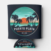 Puerto Plata Dominicaanse Retro Sunset Souvenir 60 Blikjeskoeler (Achterkant)