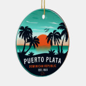 Puerto Plata Dominicaanse Retro Sunset Souvenir 60 Keramisch Ornament (Rechts)