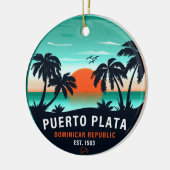 Puerto Plata Dominicaanse Retro Sunset Souvenir 60 Keramisch Ornament (Links)