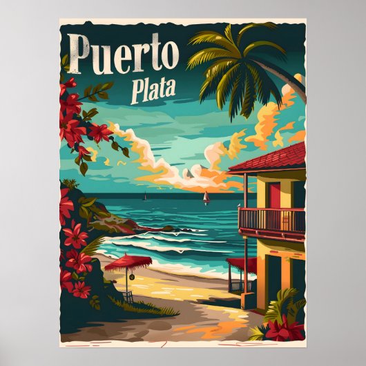 Puerto Plata: Tropisch strand Poster (Voorkant)