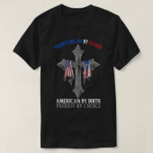 Puerto Ricaan, bloedAmerikaan door geboortecatroon T-shirt (Design voorkant)