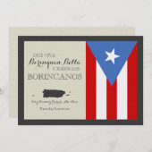 Puerto Ricaan: Kerstmis: Traditionele vlag Feestdagenkaart (Voorkant / Achterkant)