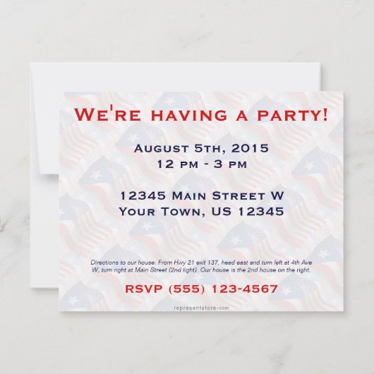 Puerto Ricaans-Amerikaanse golfvlag Kaart (Achterkant)