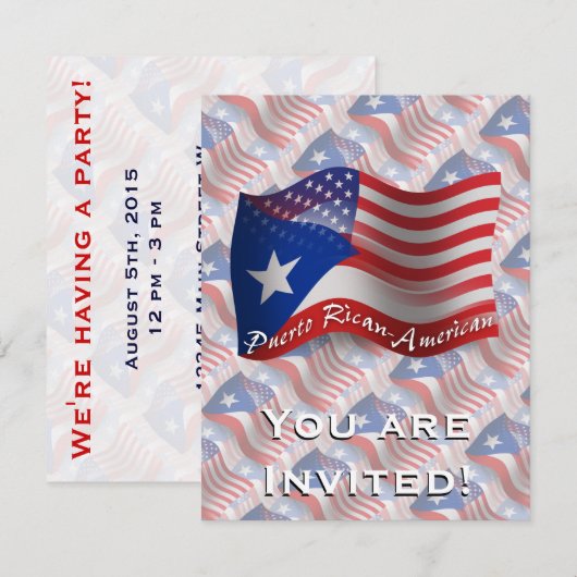 Puerto Ricaans-Amerikaanse golfvlag Kaart (Voorkant / Achterkant)