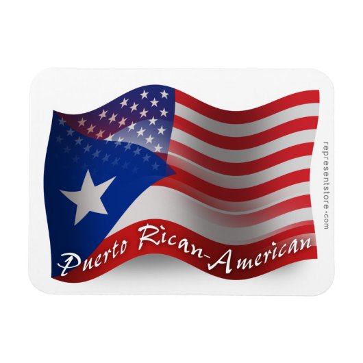 Puerto Ricaans-Amerikaanse golfvlag Magneet (Horizontaal)