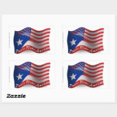 Puerto Ricaans-Amerikaanse golfvlag Rechthoekige Sticker (Vel)