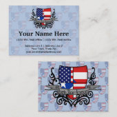 Puerto Ricaans-Amerikaanse Schildvlag Visitekaartje (Voorkant / Achterkant)