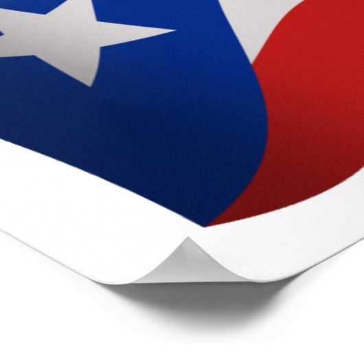 Puerto Ricaans-Amerikaanse Waving Flag Banner Poster (Hoek)