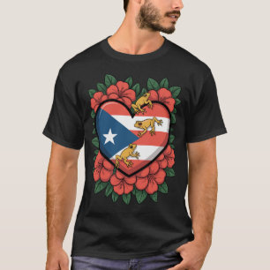 Puerto Ricaans Coqui Hart Tropisch Design T-shirt