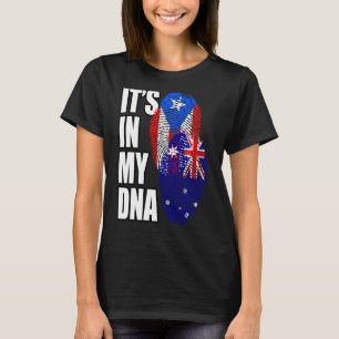 Puerto Ricaans en Australisch mix DNA vlag erfgoed T-shirt