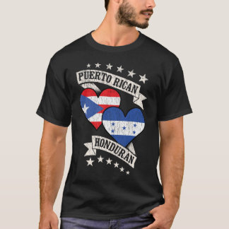 Puerto Ricaans Honduras Hart Vlaggen T-shirt