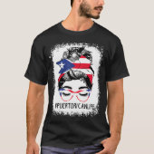 Puerto Ricaans Leven Messy Bun Haar Puerto Rico Vl T-shirt (Voorkant)