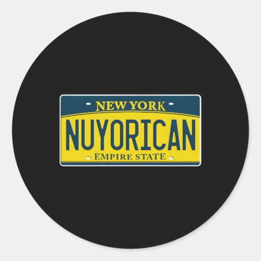 Puerto Ricaans New York US Licence Plat Ronde Sticker (Voorkant)