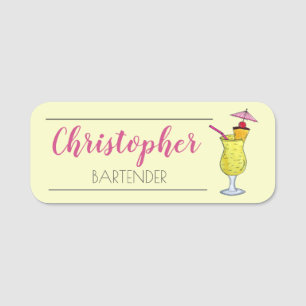 Puerto Ricaans Piña Colada Cocktail Bartender Bar Naamplaatje