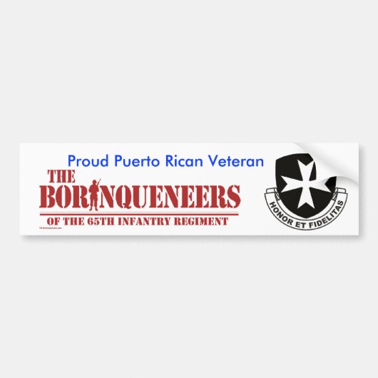 Puerto Ricaans veteraan 2 - Bumpersticker (Voorkant)