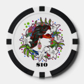 Puerto Ricaanse $10 Poker Chip (Voorkant)