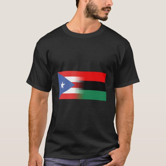 Puerto Ricaanse Afrikaanse vlag Afro Boricua Puert T-shirt (Voorkant)