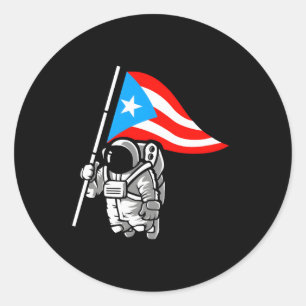 Puerto Ricaanse astronaut Boricua vlag Ronde Sticker
