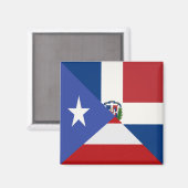 Puerto Ricaanse Dominicaanse vlag | PR DR Magneet (Voorkant / Achterkant)