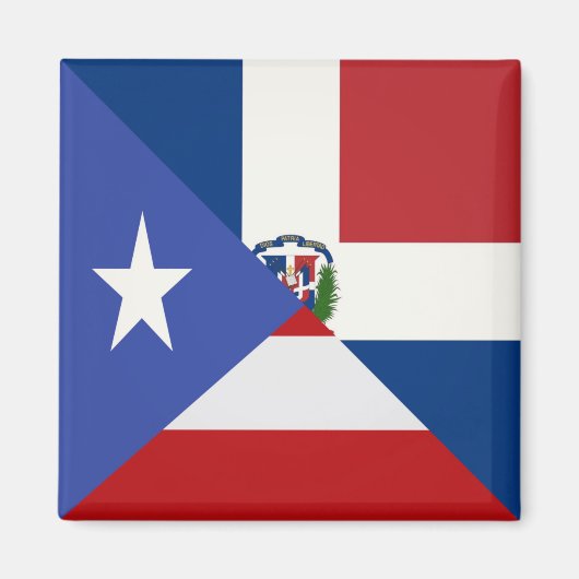 Puerto Ricaanse Dominicaanse vlag | PR DR Magneet (Voorkant)