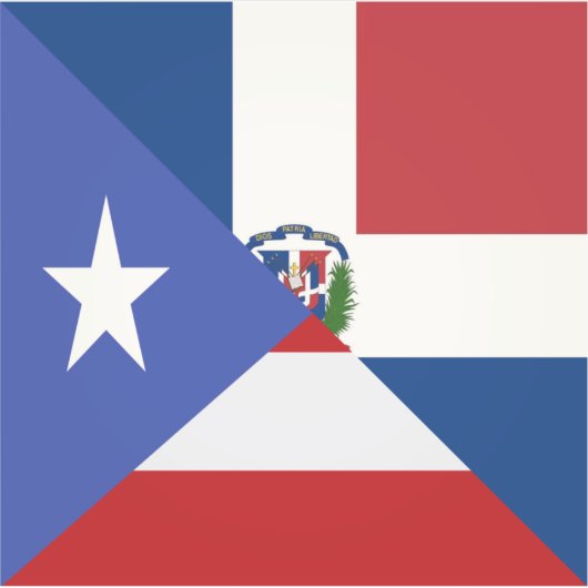 Puerto Ricaanse Dominicaanse vlag | PR DR Sticker (Voorkant)