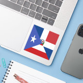 Puerto Ricaanse Dominicaanse vlag | PR DR Sticker (Laptop met iPhone)