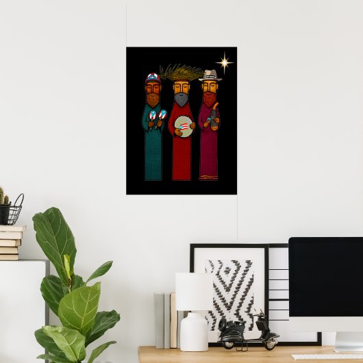Puerto Ricaanse Drie Wijzen – Parranda Poster (Thuiskantoor)