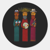 Puerto Ricaanse Drie Wijzen – Parranda Ronde Sticker (Voorkant)
