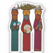 Puerto Ricaanse Drie Wijzen – Parranda Sticker (Voorkant)