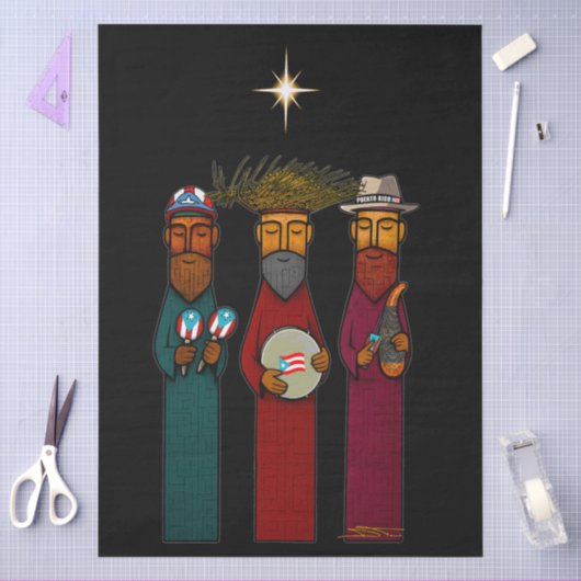 Puerto Ricaanse Drie Wijzen – Parranda Tissuepapier (Craft)