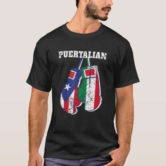 Puerto Ricaanse en Italiaanse vlag Puertalian T-shirt (Voorkant)
