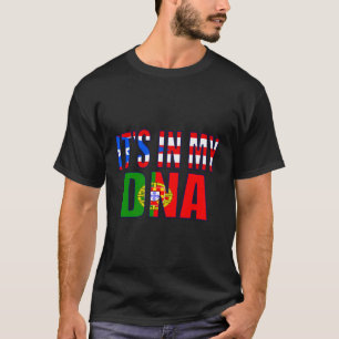 Puerto Ricaanse en Portugese mix DNA-vlag erfgoed T-shirt