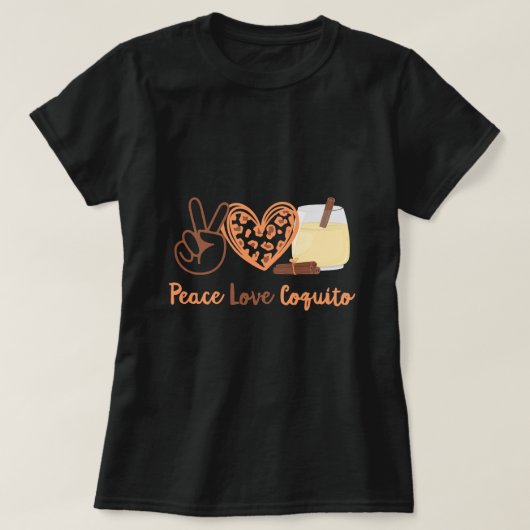 Puerto Ricaanse Grappige Coquito Vrede Liefde Coqu T-shirt (Design voorkant)