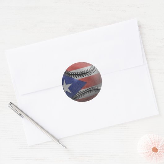 Puerto Ricaanse honkbal Ronde Sticker (Envelop)
