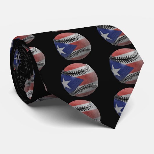Puerto Ricaanse honkbal Stropdas (Opgerold)