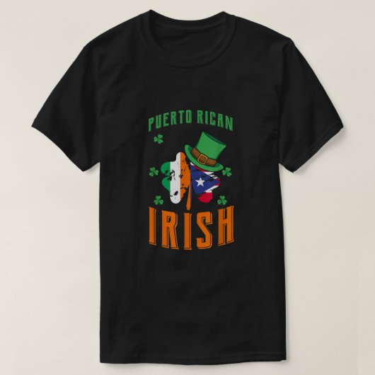 Puerto Ricaanse Ierse vlag Pet Shamrock St Patrick T-shirt (Design voorkant)