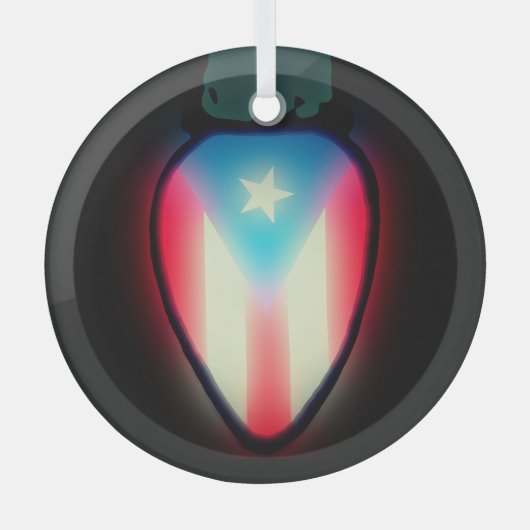 Puerto Ricaanse kerstlichtornament Glas Ornament (Voorkant)
