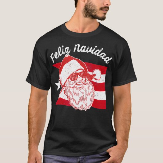 Puerto Ricaanse kerstman Puerto Rico Feliz Navid T-shirt (Voorkant)