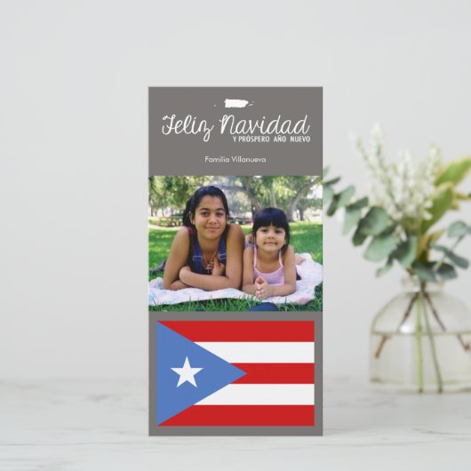 Puerto Ricaanse Kerstmis Feliz Navidad Feestdagenkaart (Staand voorkant)